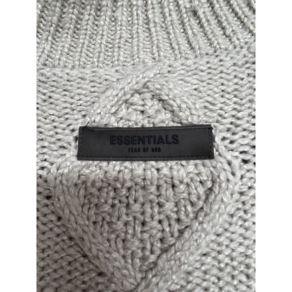 Fear Of God Essentials Cable Knit Turtleneck Sweater Wheat Men’s Size XXS - Picture 6 of 10